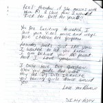 Letter to Madonna (page 2) about Guy Ritchie, her diet and her children